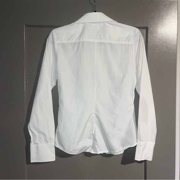 Carolina Herrera Cotton Basic White Classic Button Up Long Sleeve Shirt - Picture 8 of 14